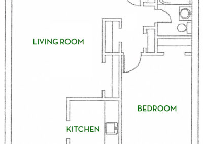 Bermuda 1 bed unit 102 floor plan