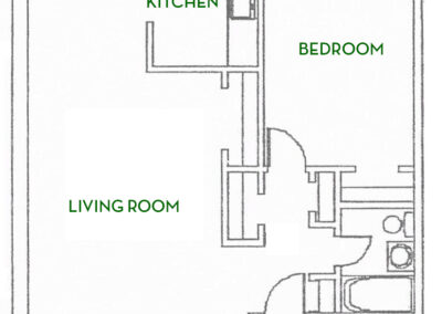 Bermuda 1 bed unit 201 + 301 floor plan