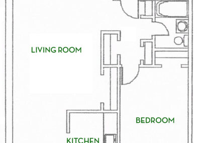Bermuda 1 bed unit 202 + 302 floor plan