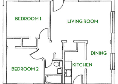 Dahlia 2 bed unit 4818 floor plan