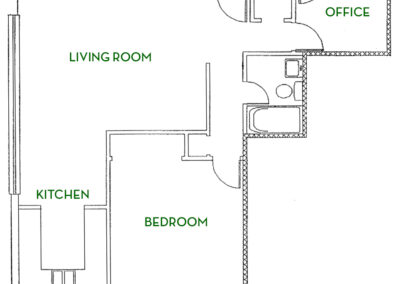 Virginia Mae 1 bed unit 102 floor plan