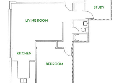 Virginia Mae 1 bed unit 202 + 302 floor plan