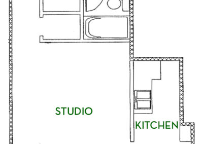 Virginia Mae studio unit 106 + 206 + 306 floor plan