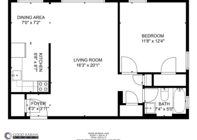 Graham/Hale 1-bedroom floorplan