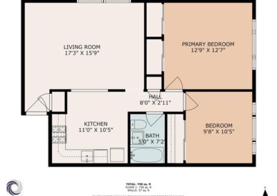 Viscount 2-bedroom unit 307 floor plan